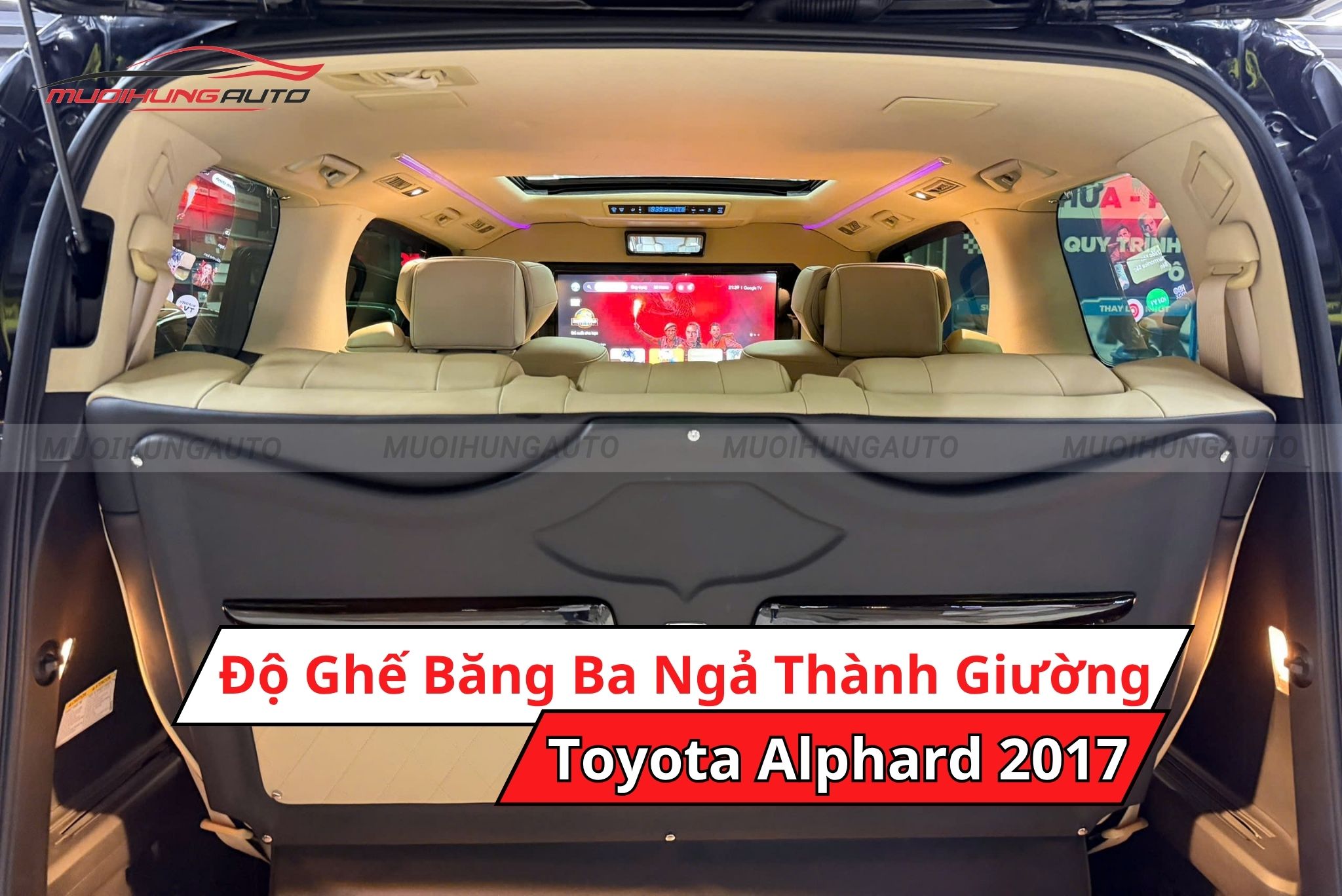 Độ ghế băng 3 thành giường cho xe Toyota Alphard 2017