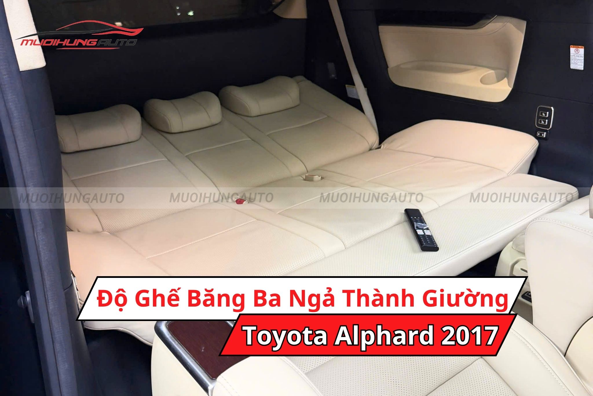 Độ ghế băng ba ngả thành giường cho Toyota Alphard 2017