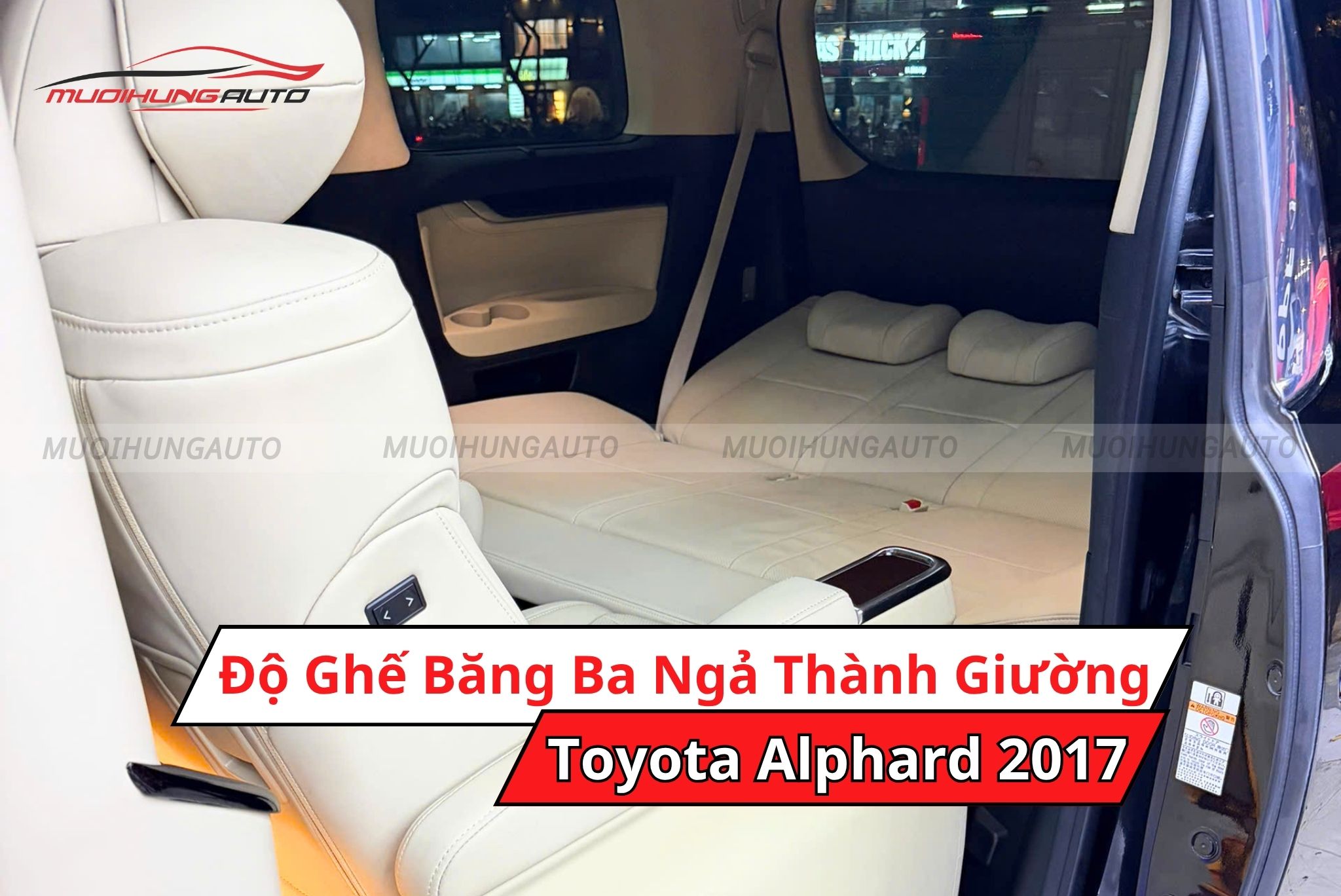 Độ ghế băng ba thành giường Toyota Alphard 2017