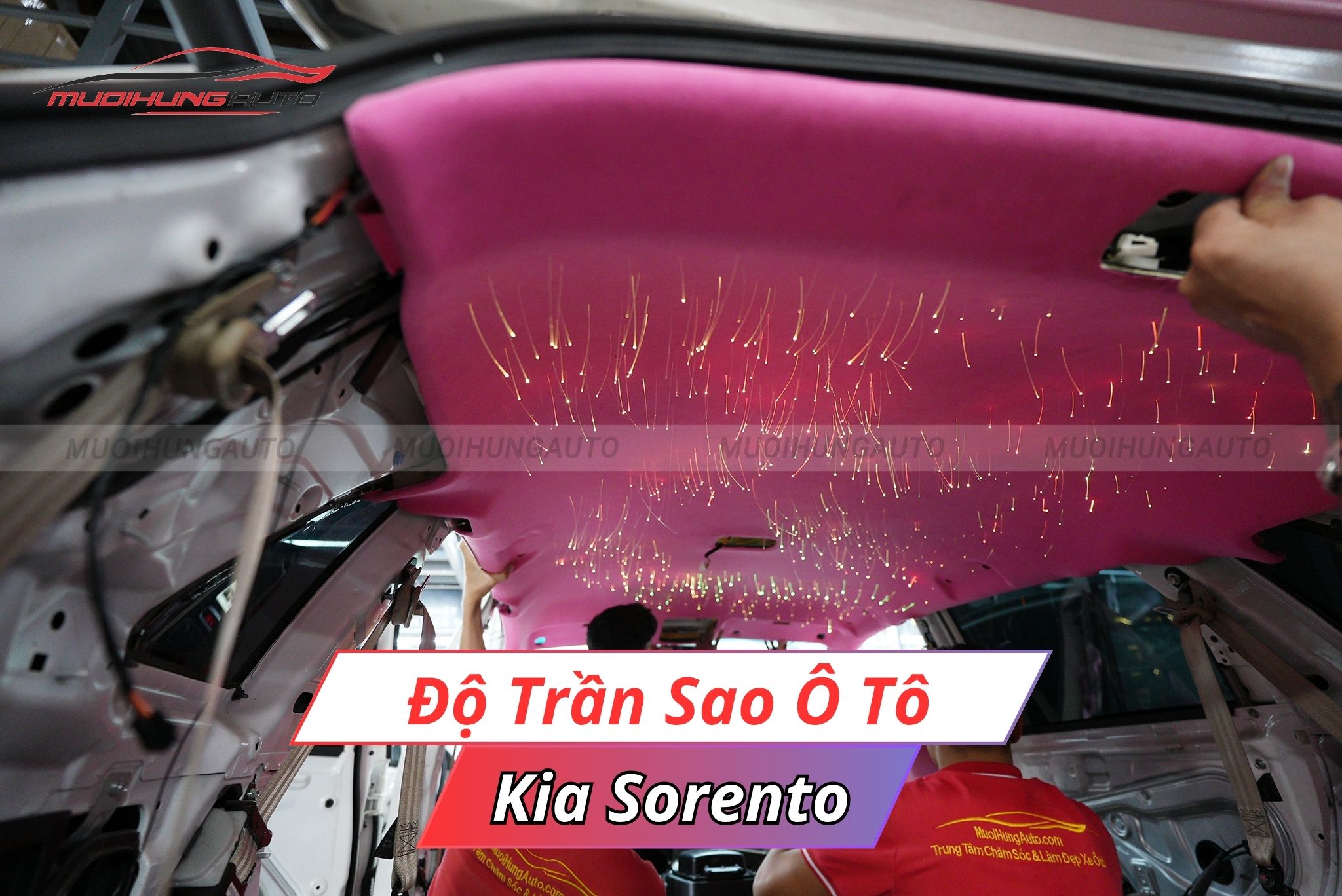 Độ LED trần sao ô tô Kia Sorento