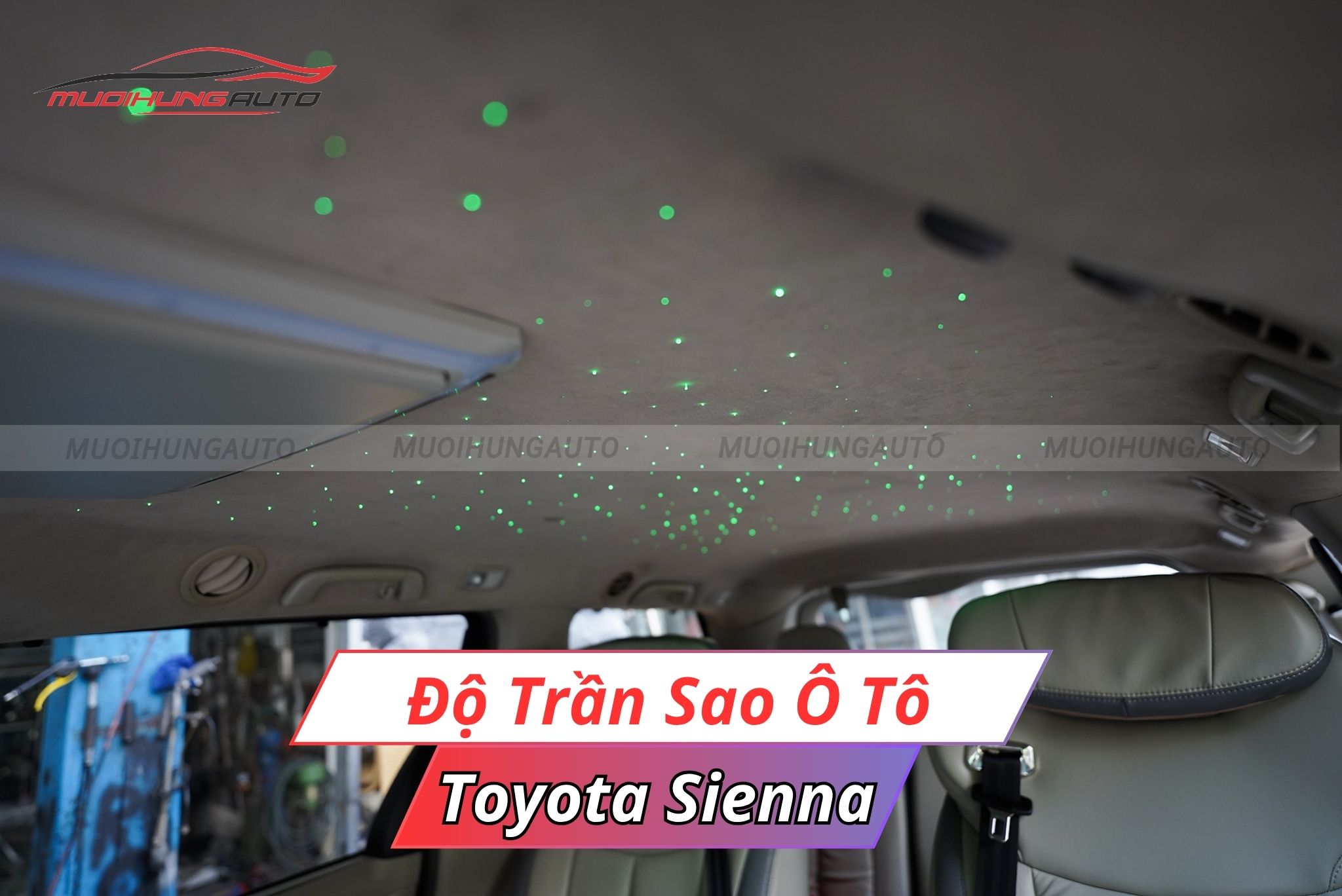 Độ LED trần sao ô tô Toyota Sienna