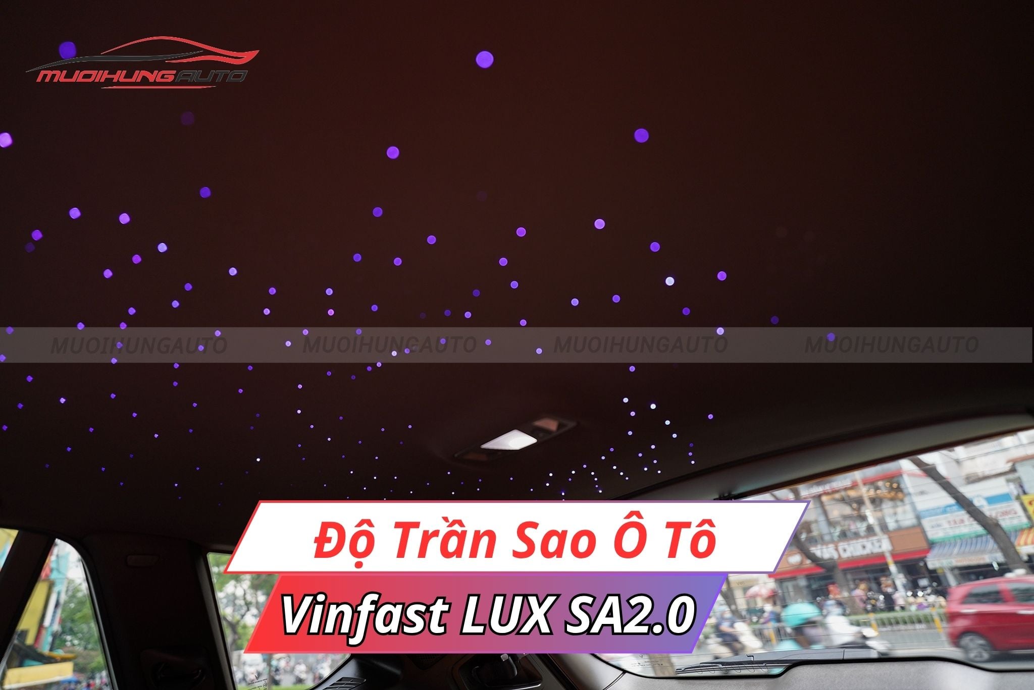 Độ LED trần sao ô tô Vinfast Lux SA2.0