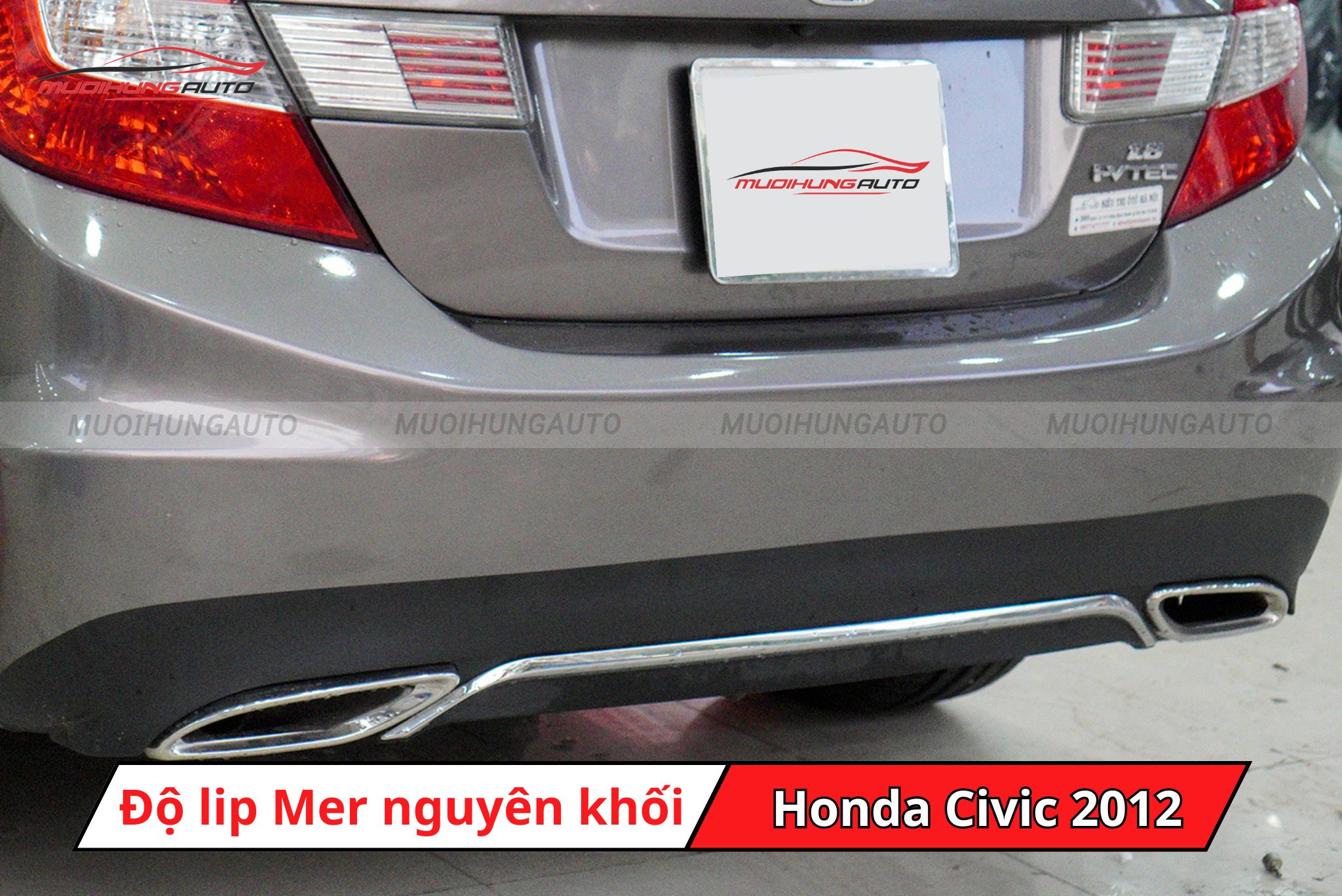 Độ lip Mer vào cản nguyên khối cho Honda Civic 2012