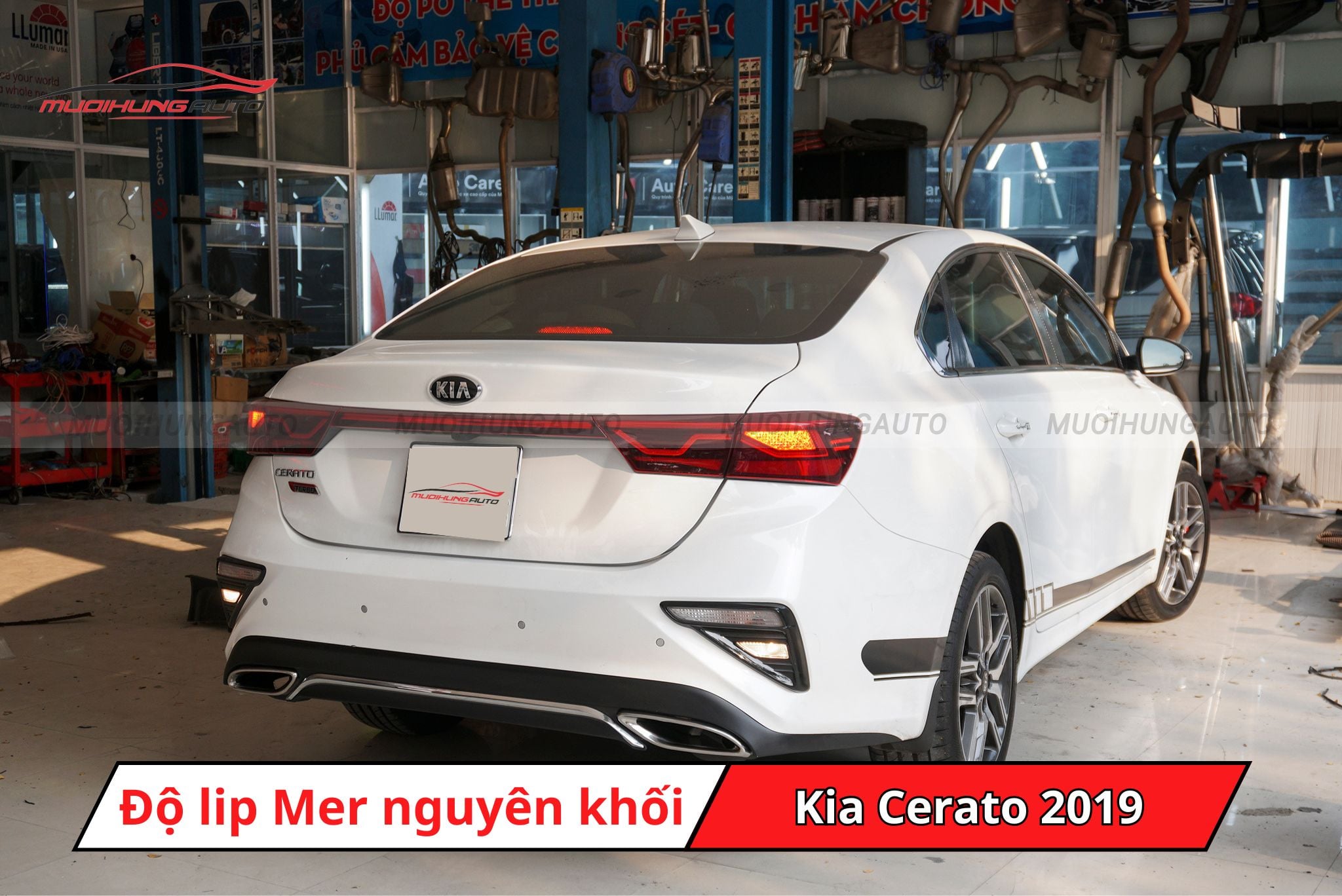 Độ lip Mer vào cản nguyên khối cho Kia Cerato 2019