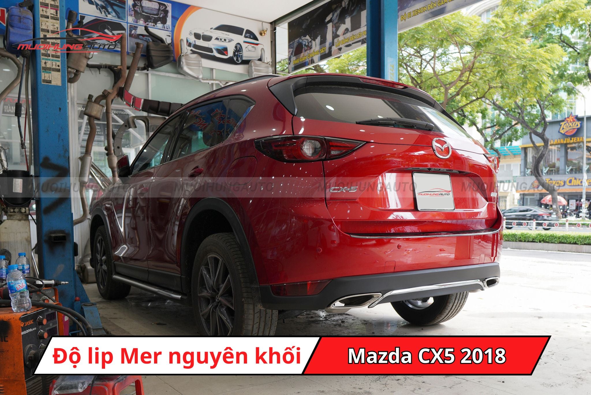 Độ lip Mer vào cản nguyên khối cho Mazda CX5 2018