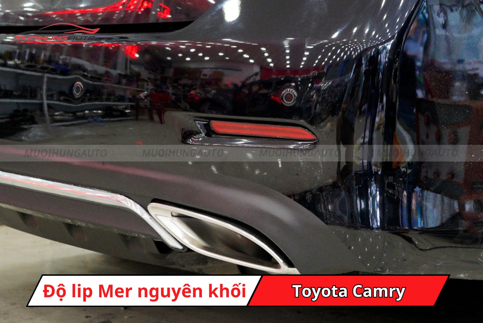 Độ lip Mer vào cản nguyên khối cho Toyota Camry