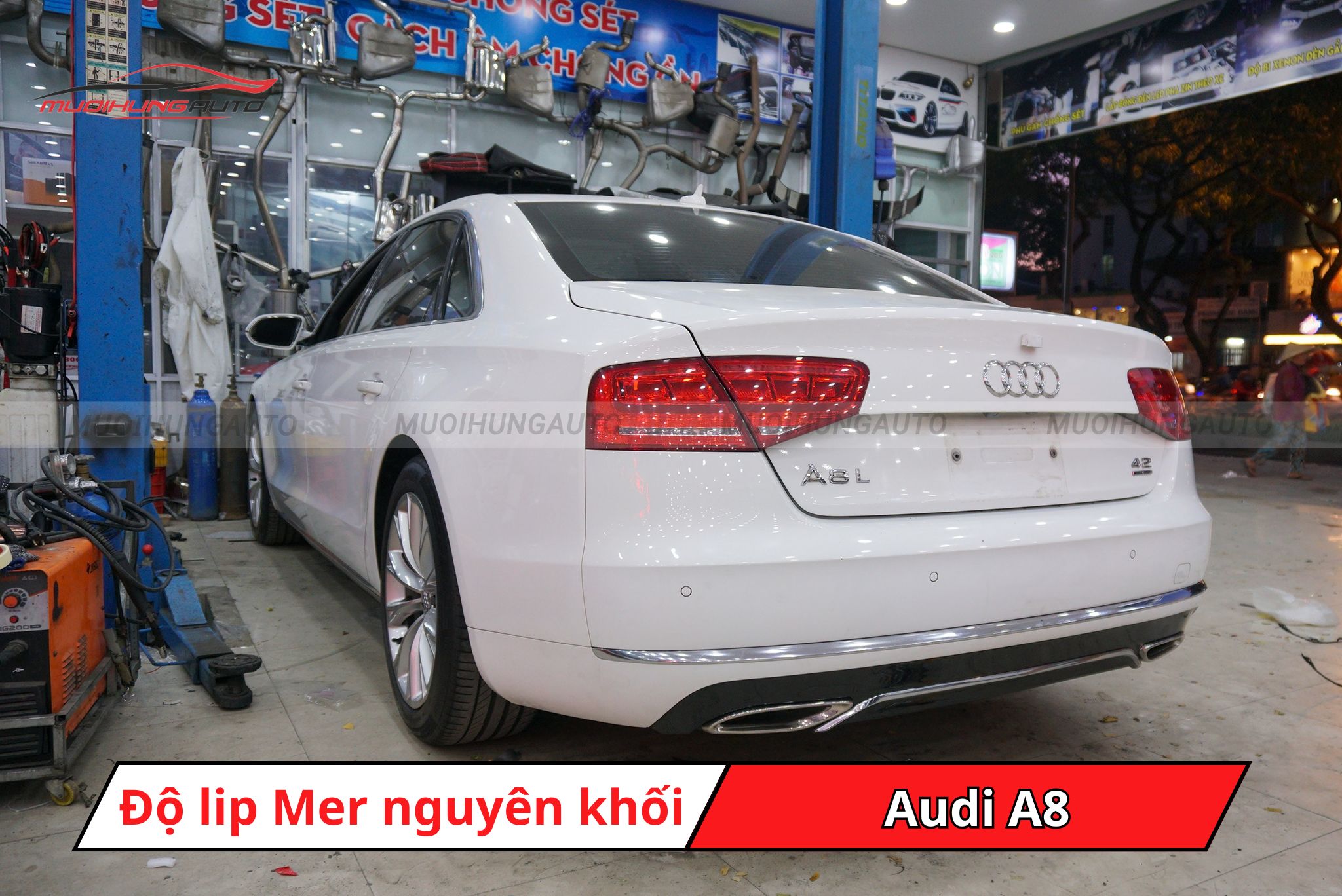 Độ lip pô kiểu Mercedes cho Audi A8