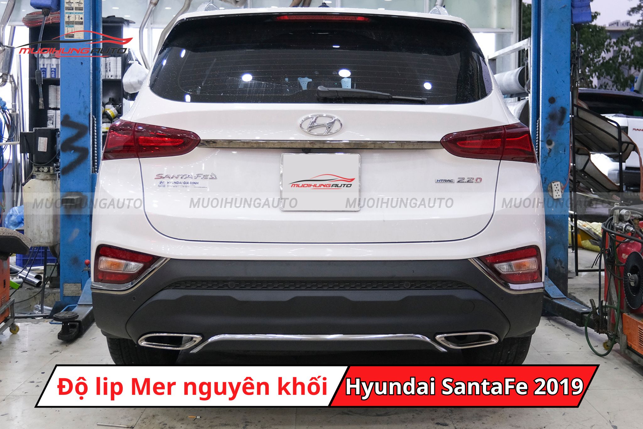 Độ lip pô kiểu Mercedes cho xe Hyundai SantaFe 2019