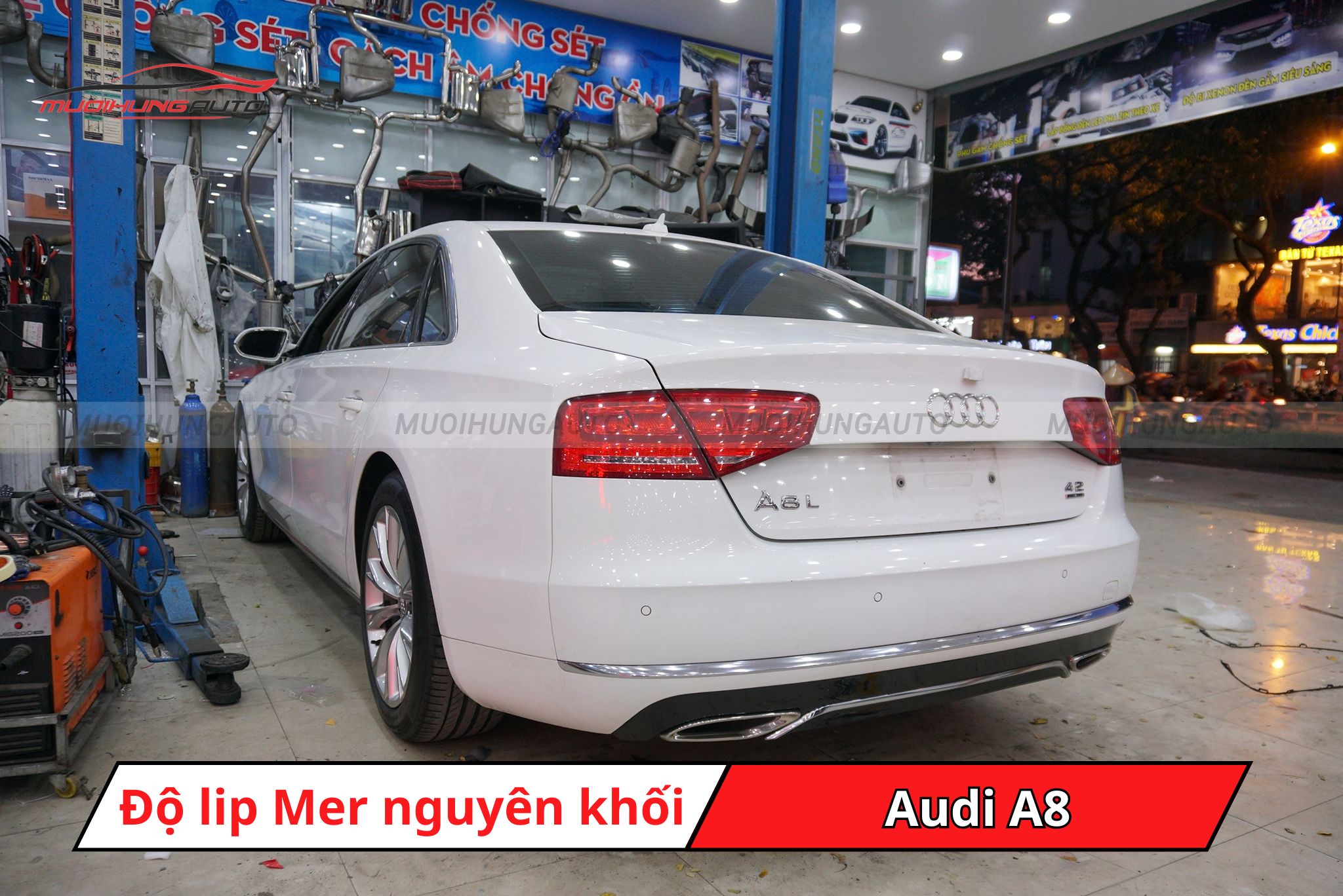 Độ lip pô Mercedes cho Audi A8