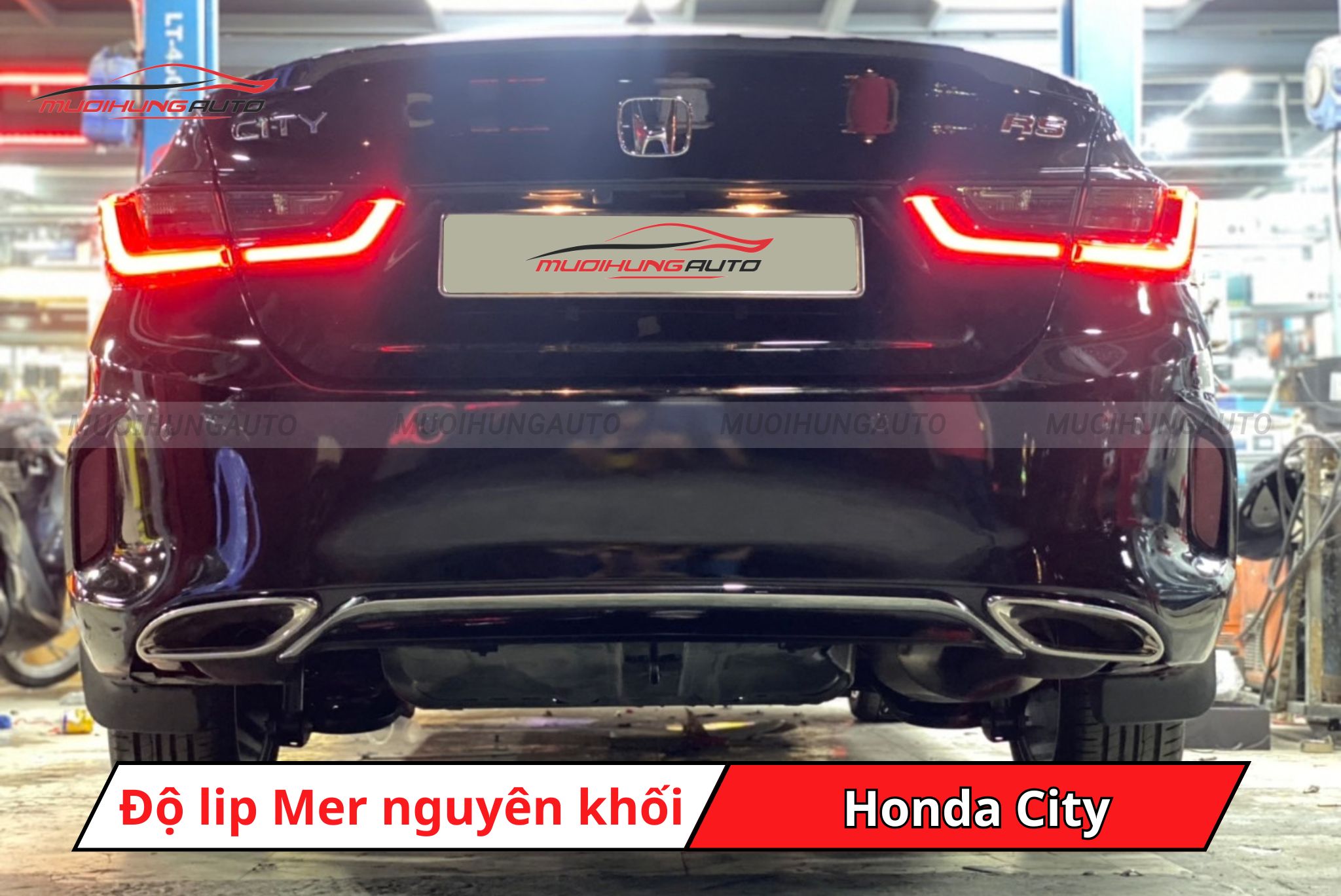 Độ lip pô Mercedes cho Honda City