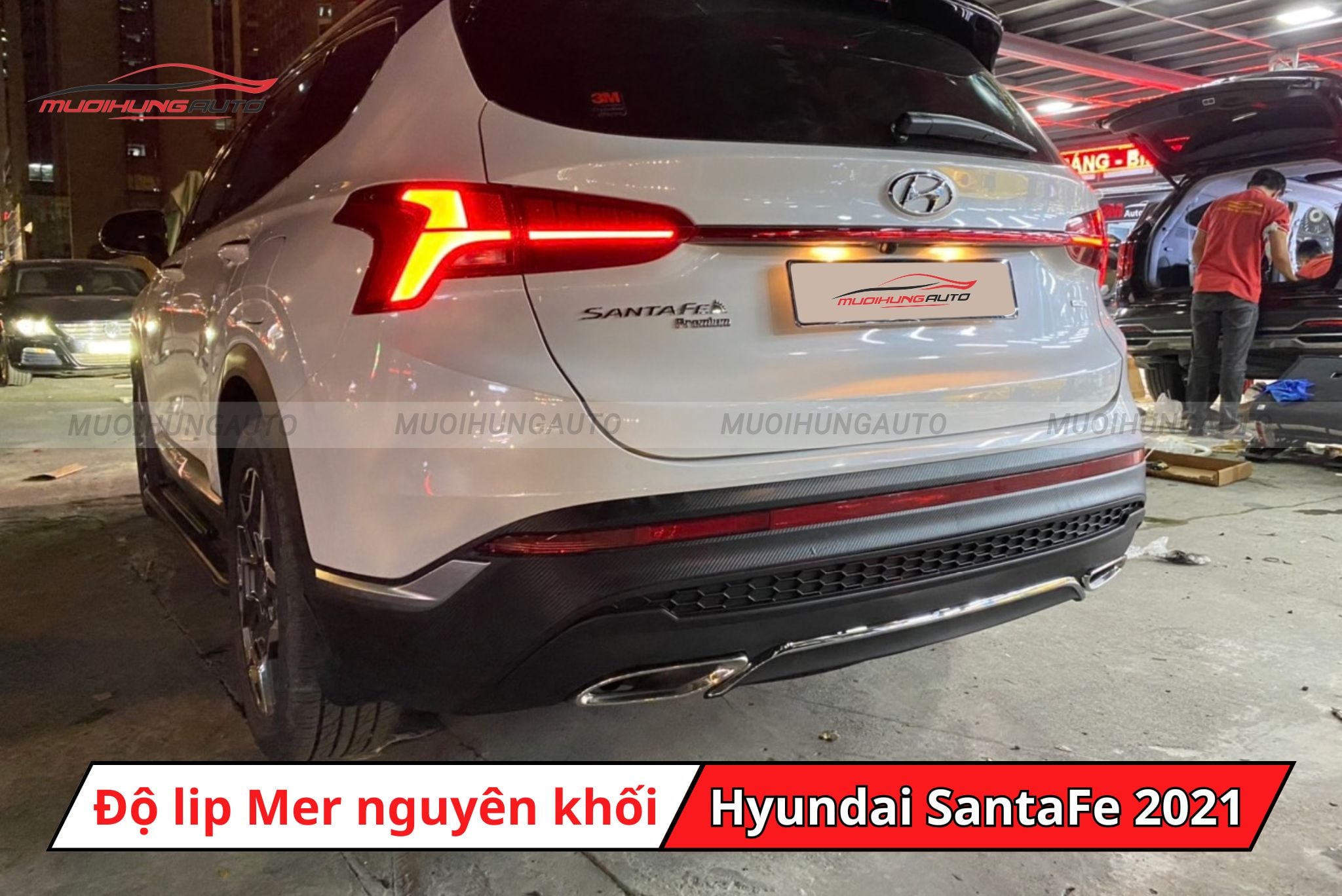 Độ lip pô Mercedes cho Hyundai SantaFe 2021