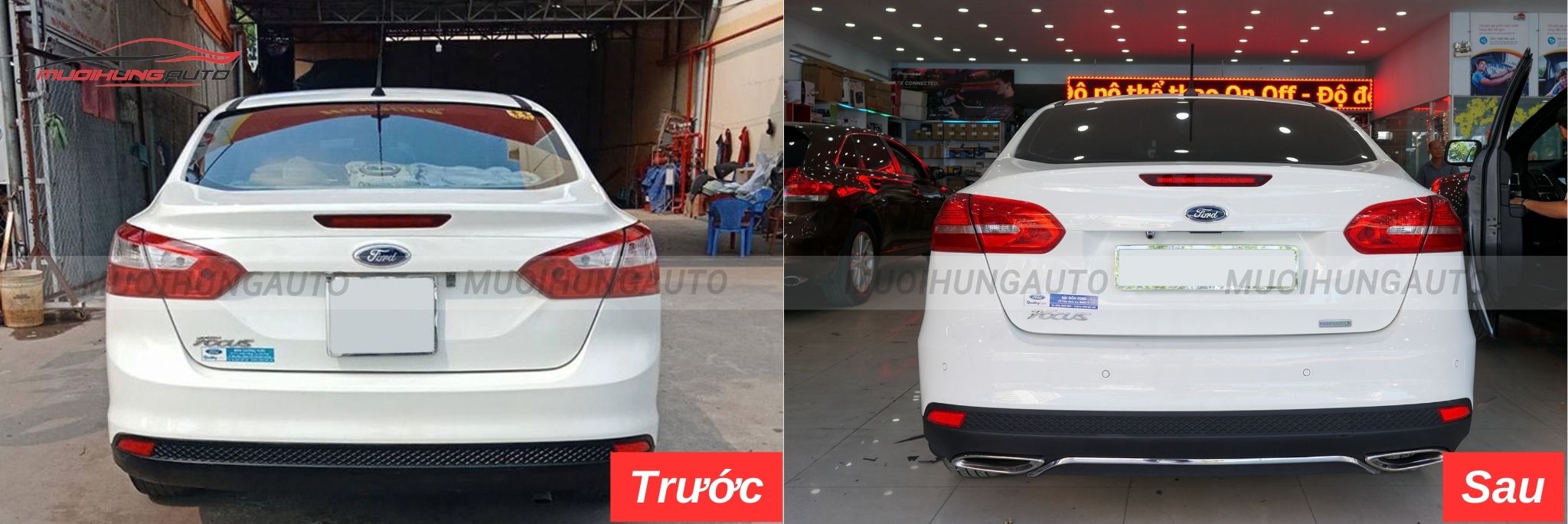 Độ lip pô Mercedes nguyên khối cho Ford Focus 2018