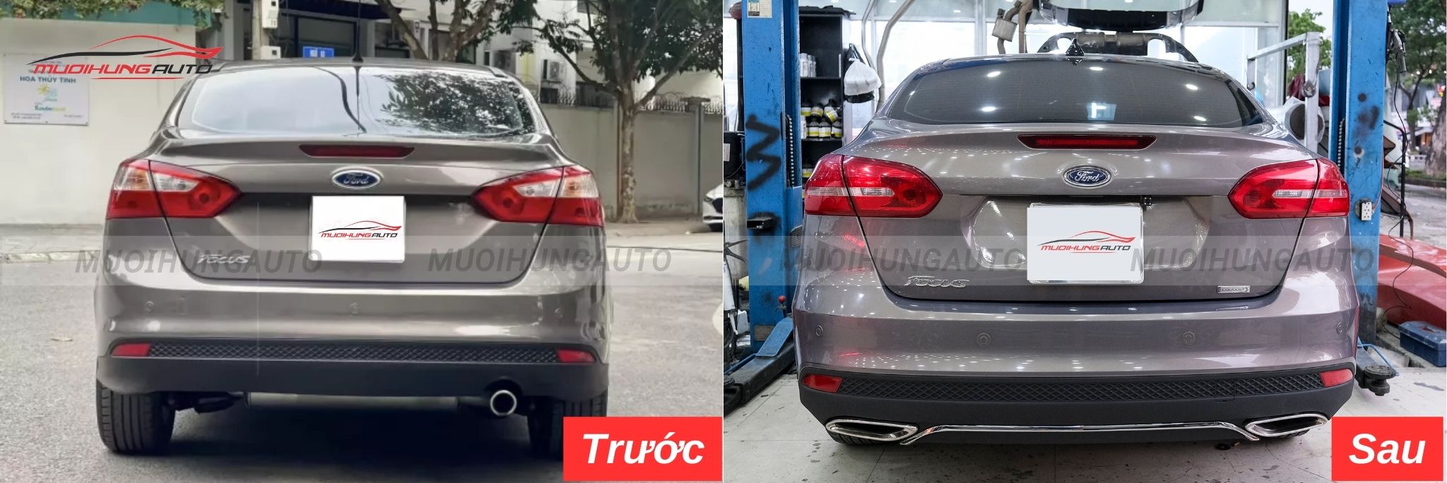 Độ lip pô Mercedes nguyên khối cho Ford Focus