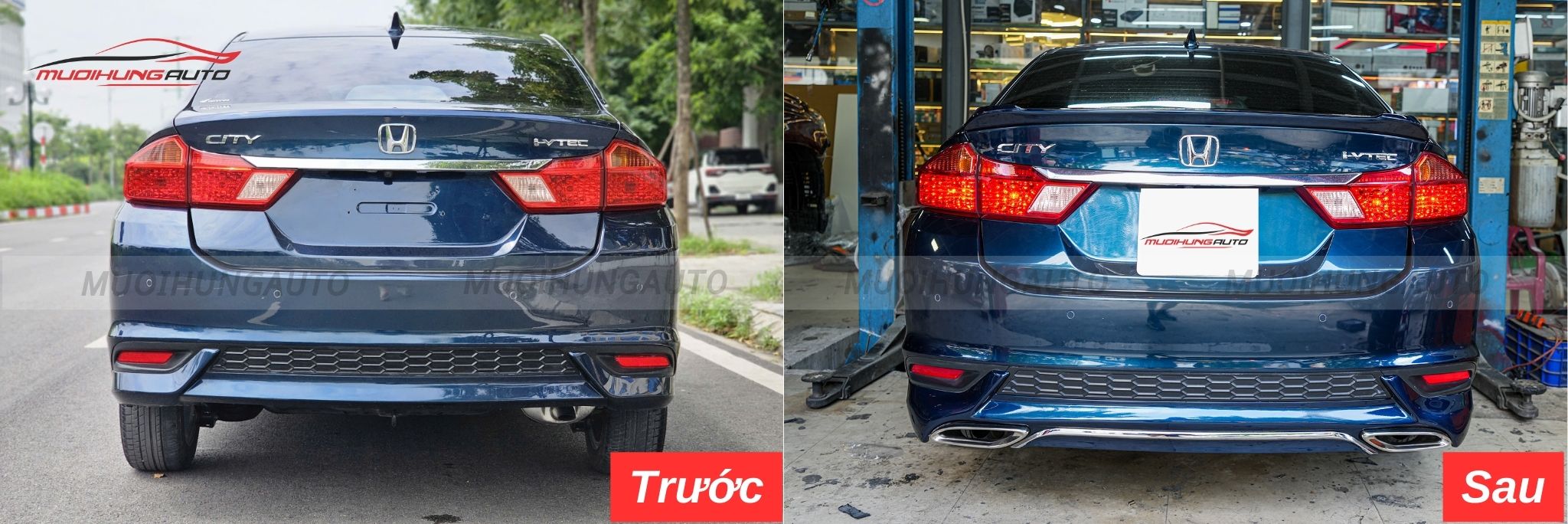 Độ lip pô Mercedes nguyên khối cho Honda City 2018-2020