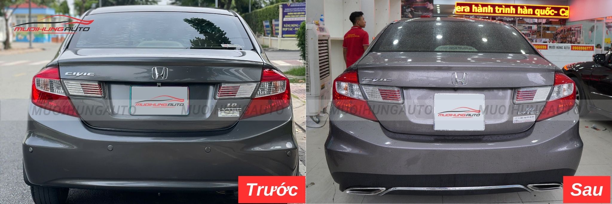 Độ lip pô Mercedes nguyên khối cho Honda Civic 2012
