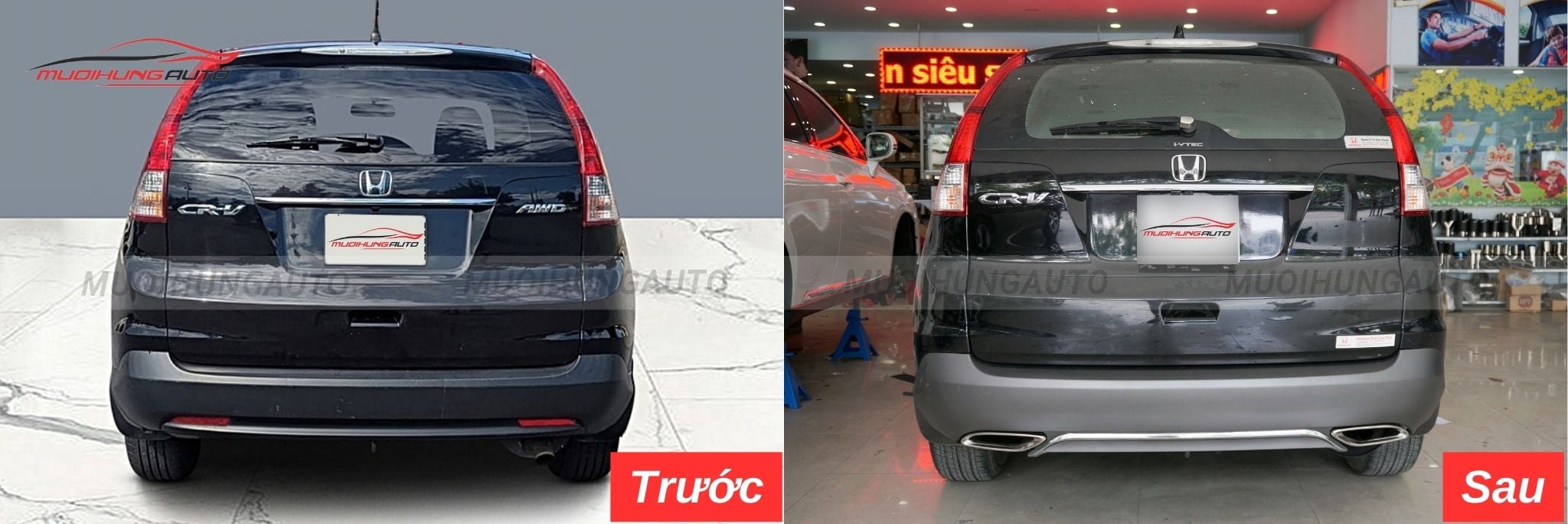 Độ lip pô Mercedes nguyên khối cho Honda CRV 2012
