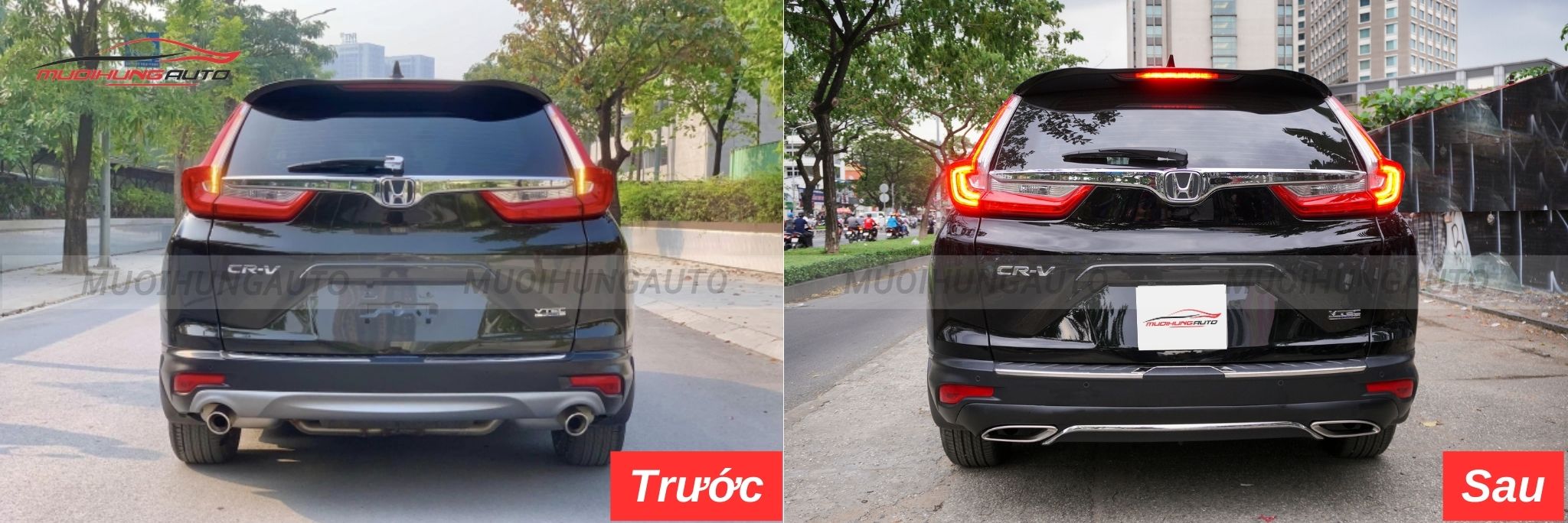 Độ lip pô Mercedes nguyên khối cho Honda CRV 2019