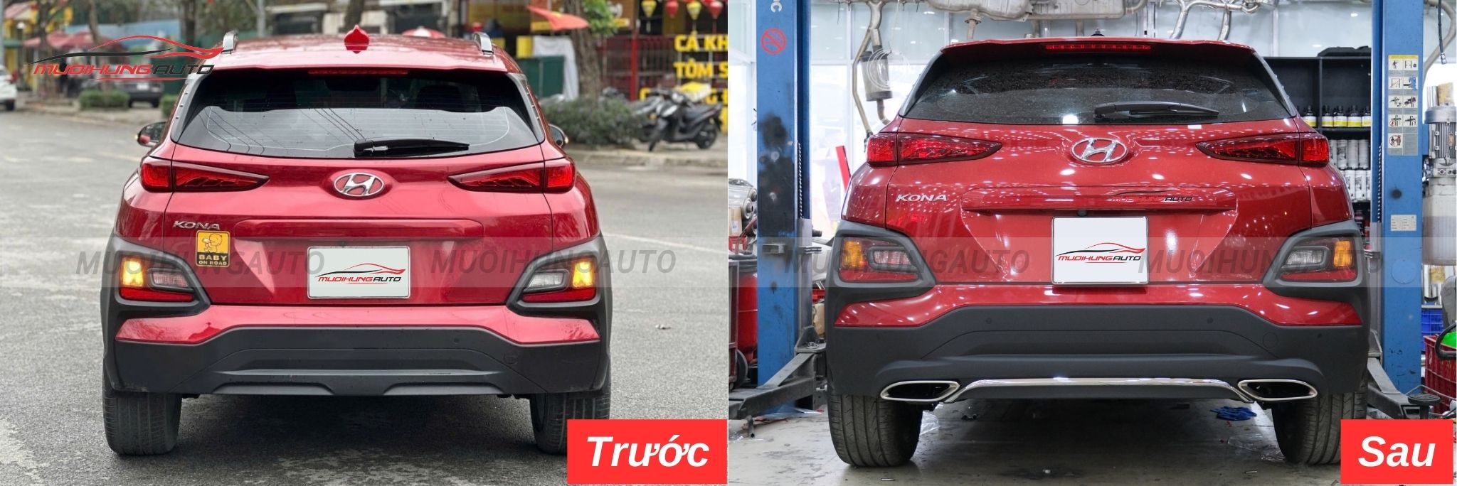 Độ lip pô Mercedes nguyên khối cho Hyundai Kona 2019 - 2020
