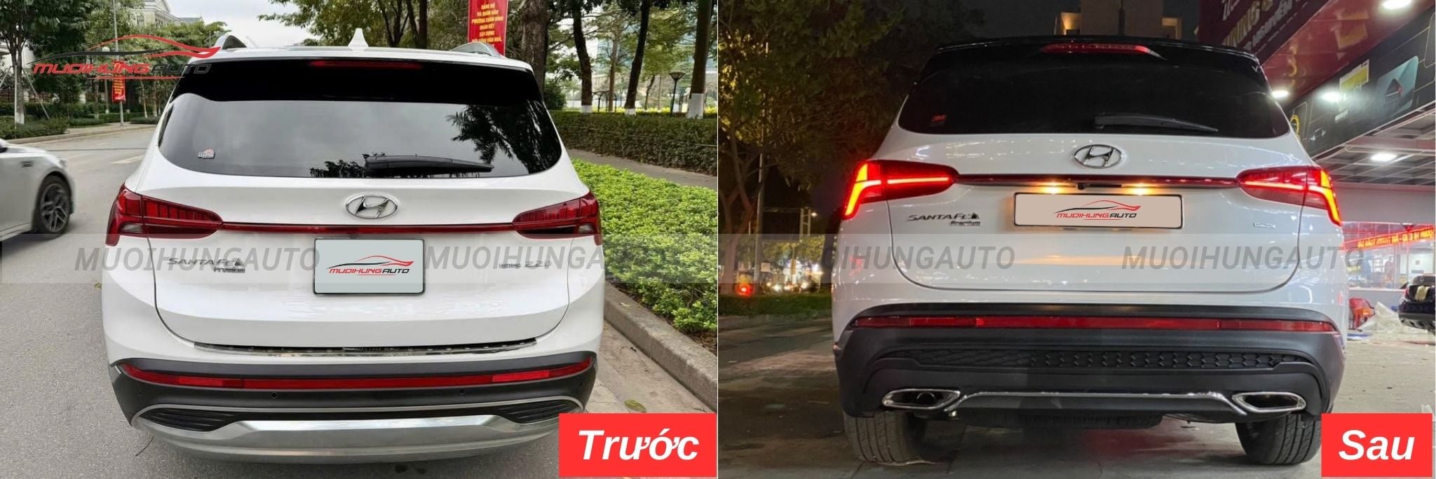 Độ lip pô Mercedes nguyên khối cho Hyundai SantaFe 2021