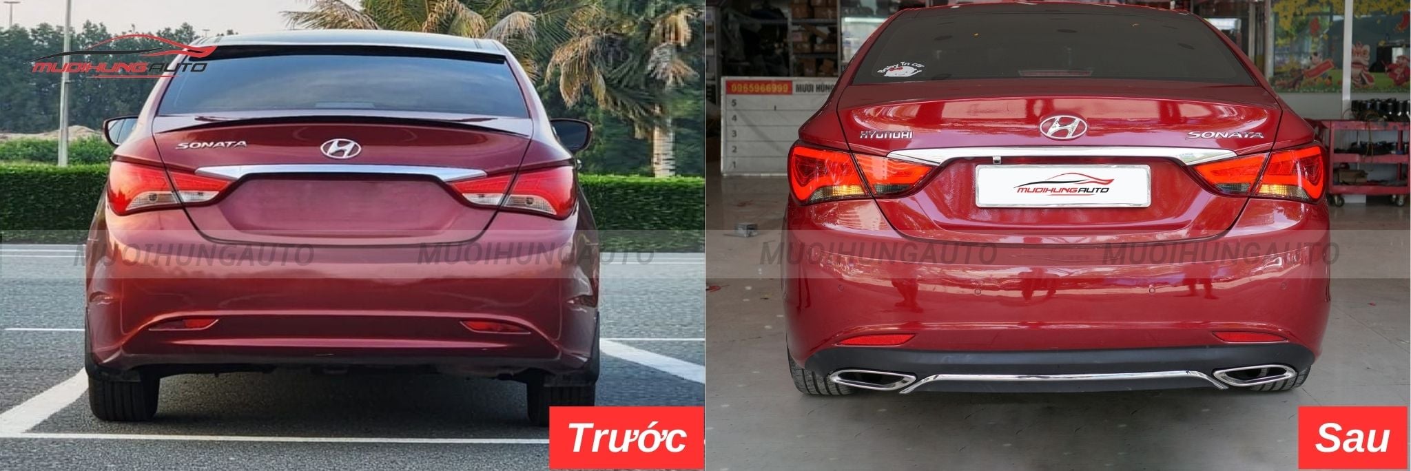 Độ lip pô Mercedes nguyên khối cho Hyundai Sonata 2011