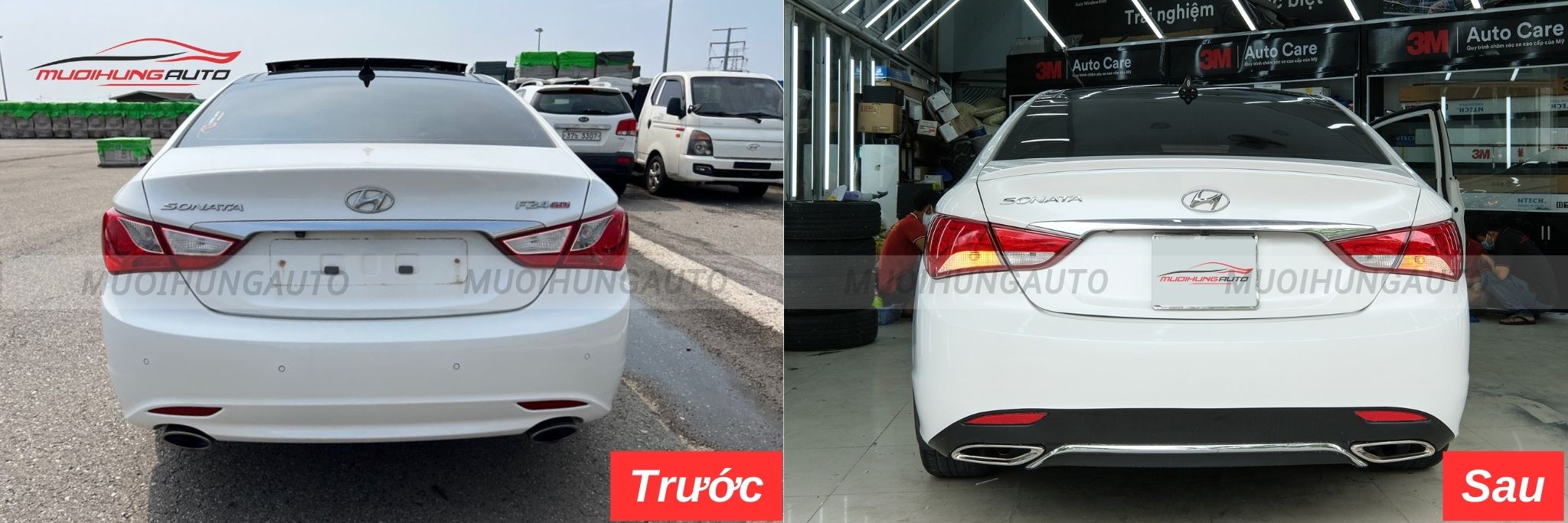 Độ lip pô Mercedes nguyên khối cho Hyundai Sonata