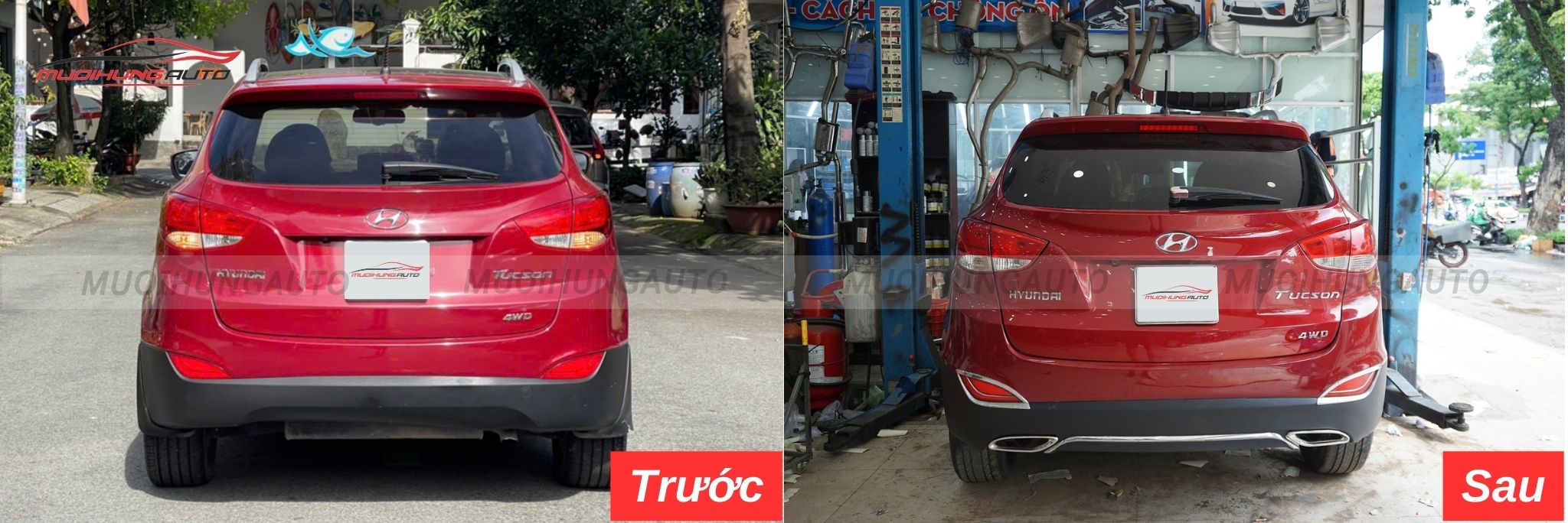 Độ lip pô Mercedes nguyên khối cho Hyundai Tucson 2012