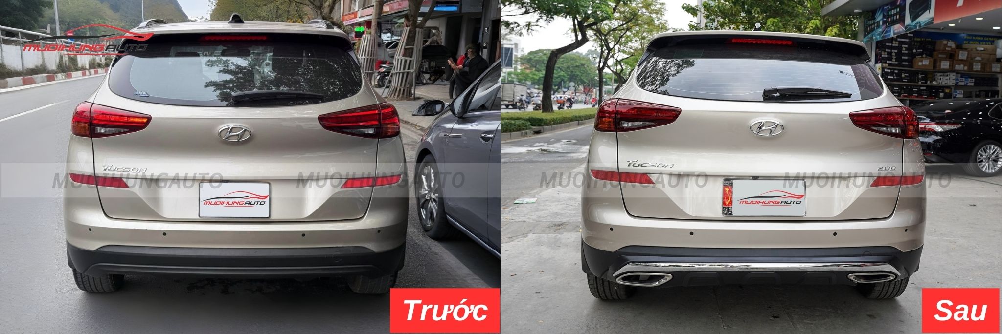 Độ lip pô Mercedes nguyên khối cho Hyundai Tucson 2020
