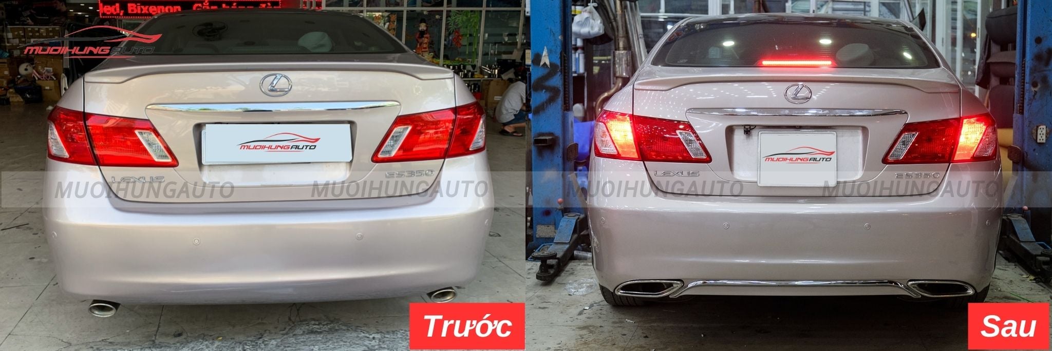 Độ lip pô Mercedes nguyên khối cho Lexus ES350 2008