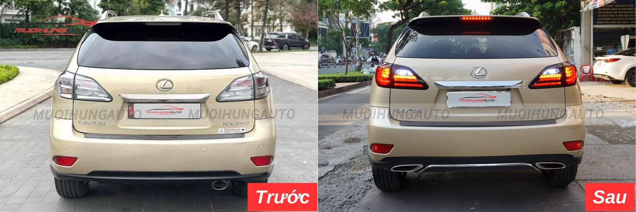 Độ lip pô Mercedes nguyên khối cho Lexus RX350