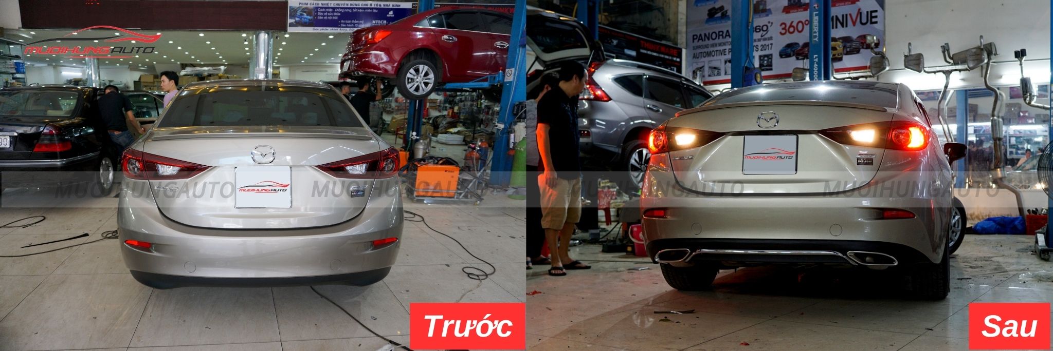 Độ lip pô Mercedes nguyên khối cho Mazda 3 2018