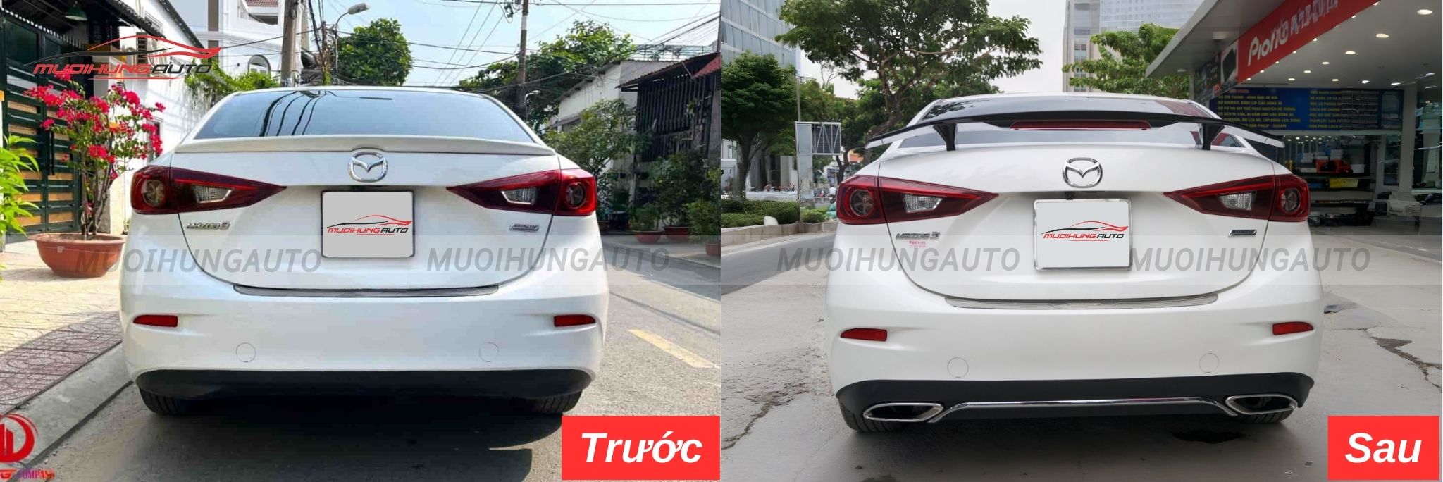 Độ lip pô Mercedes nguyên khối cho xe Mazda 3 2021