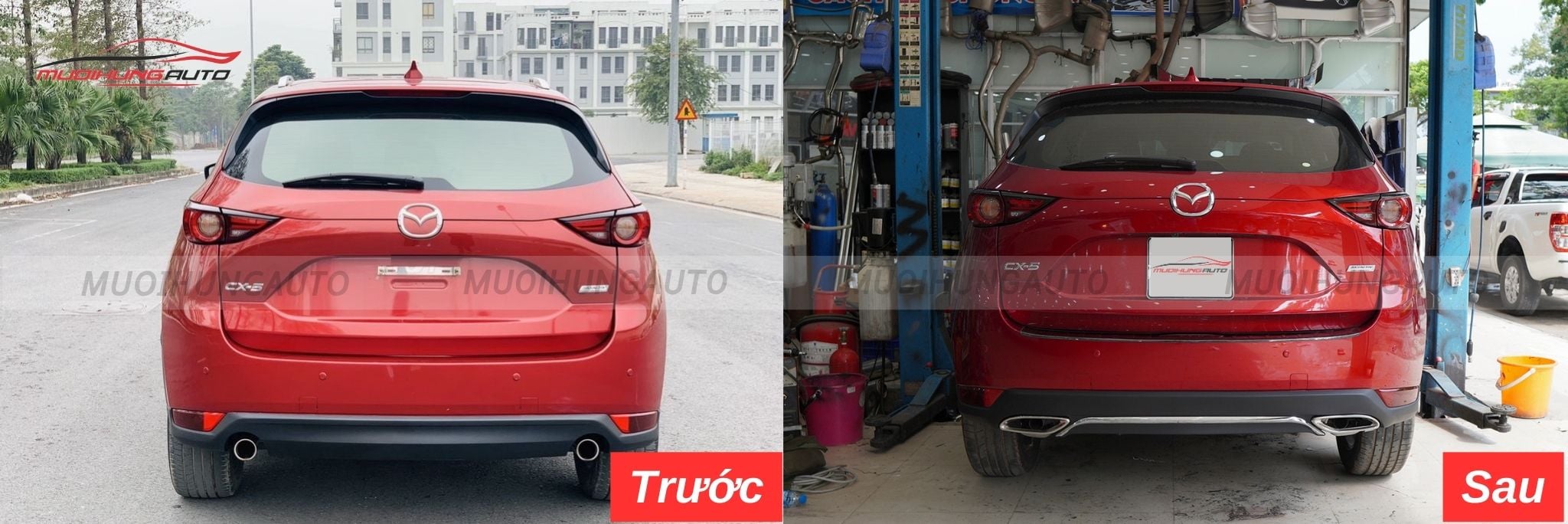 Độ lip pô Mercedes nguyên khối cho Mazda CX5 2018