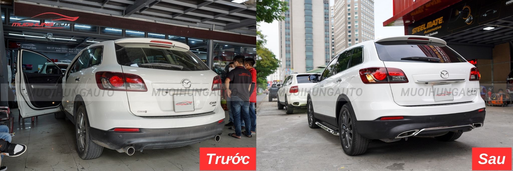 Độ lip pô Mercedes nguyên khối cho Mazda CX9