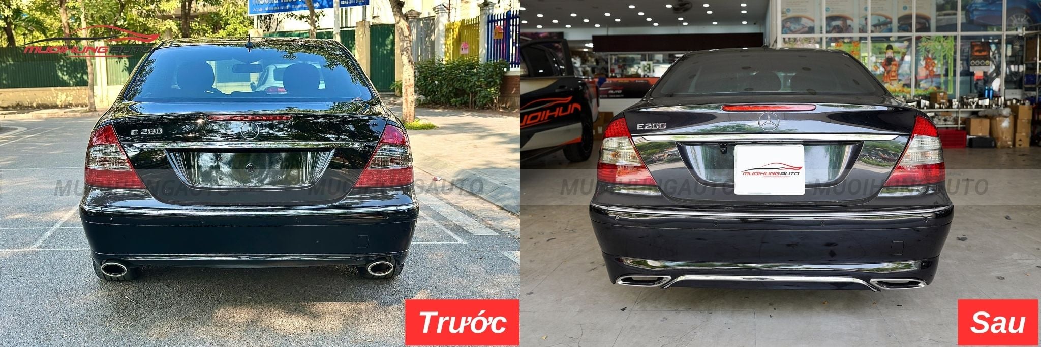 Độ lip pô Mercedes nguyên khối cho Mercedes E200 2009