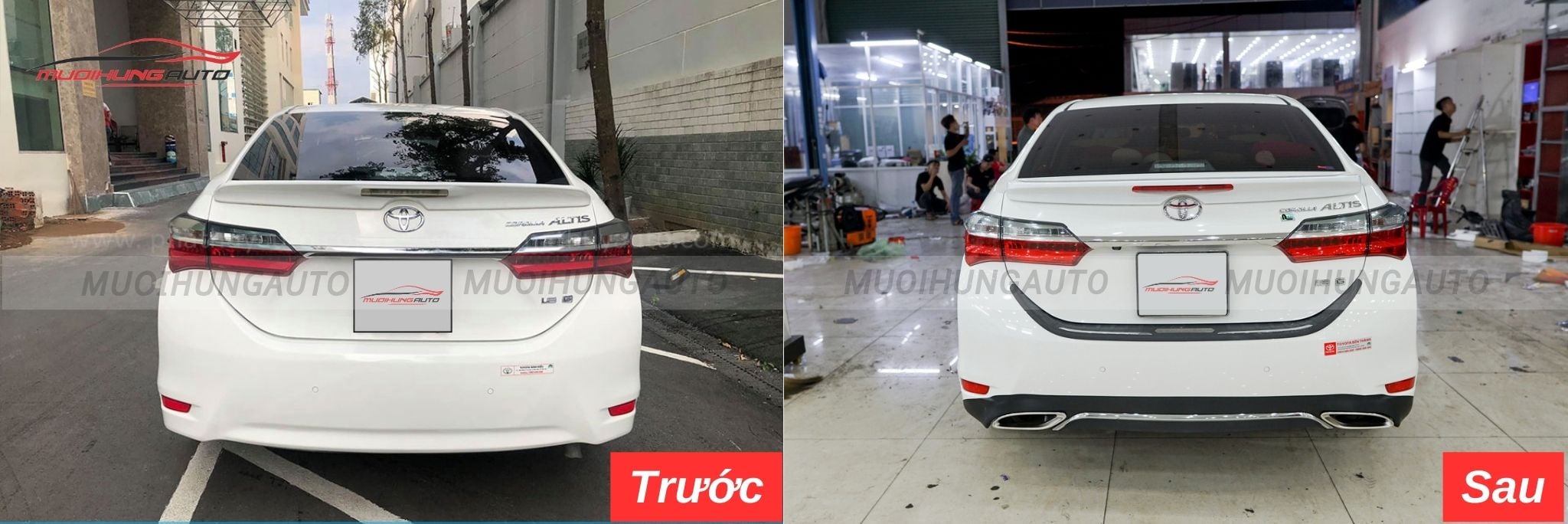 Độ lip pô Mercedes nguyên khối cho Toyota Altis 2018