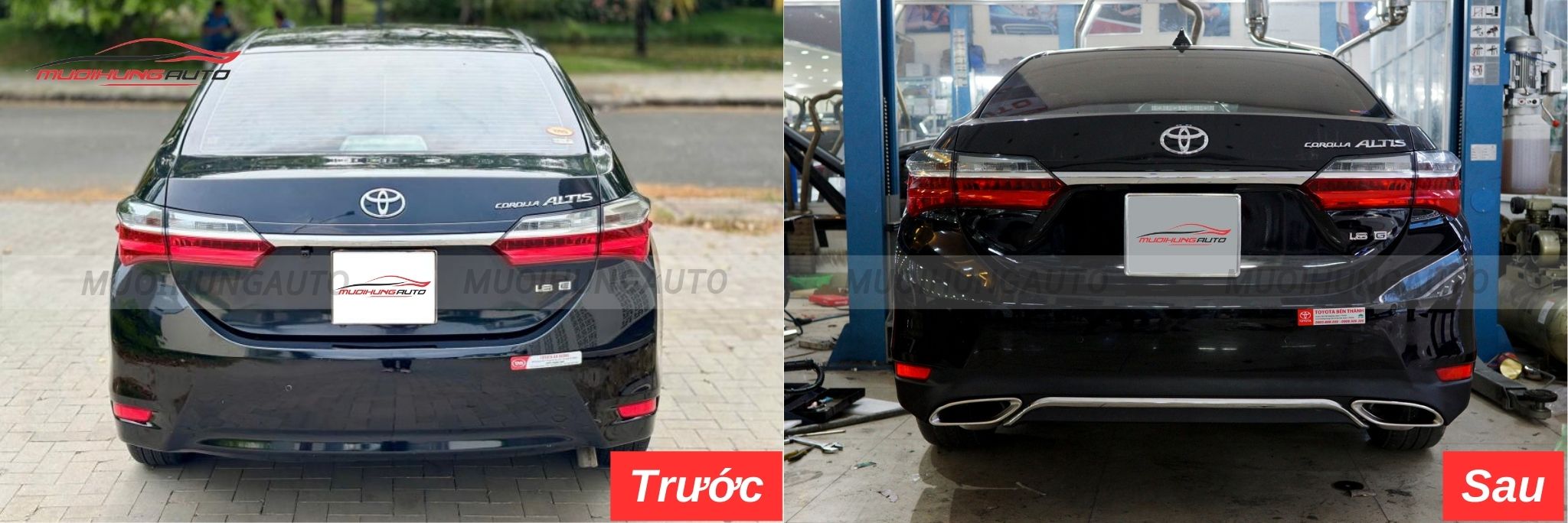 Độ lip pô Mercedes nguyên khối cho Toyota Altis 2019