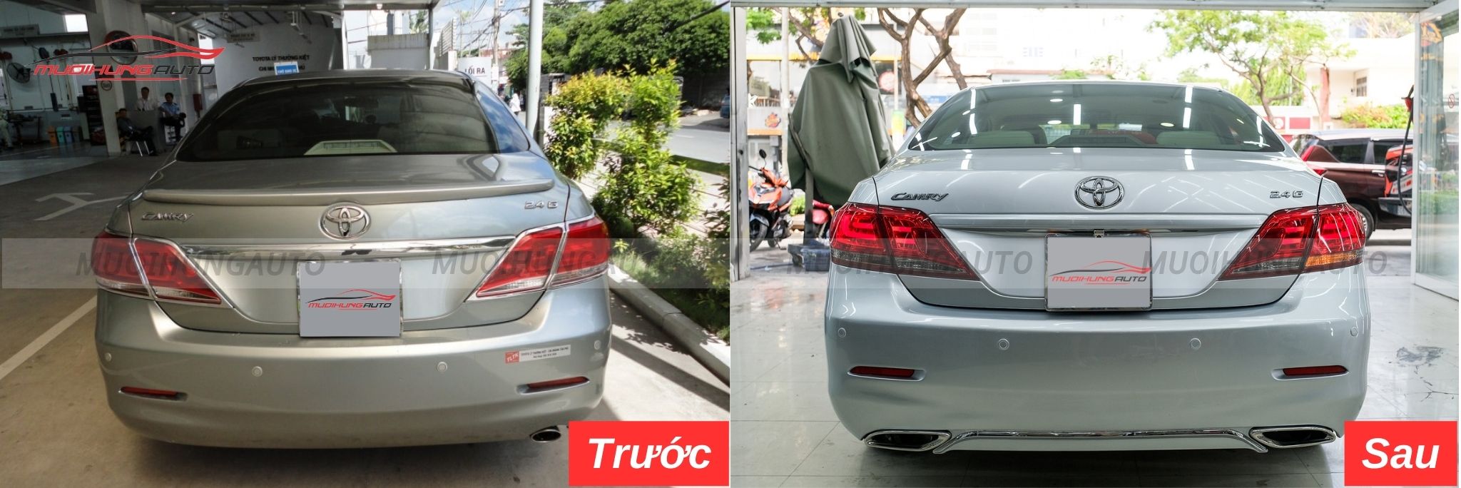 Độ lip pô Mercedes nguyên khối cho Toyota Camry 2007-2008