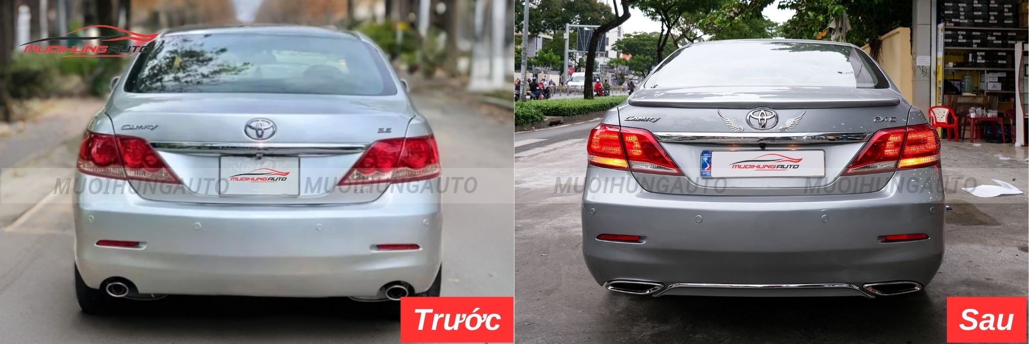 Độ lip pô Mercedes nguyên khối cho Toyota Camry 2008