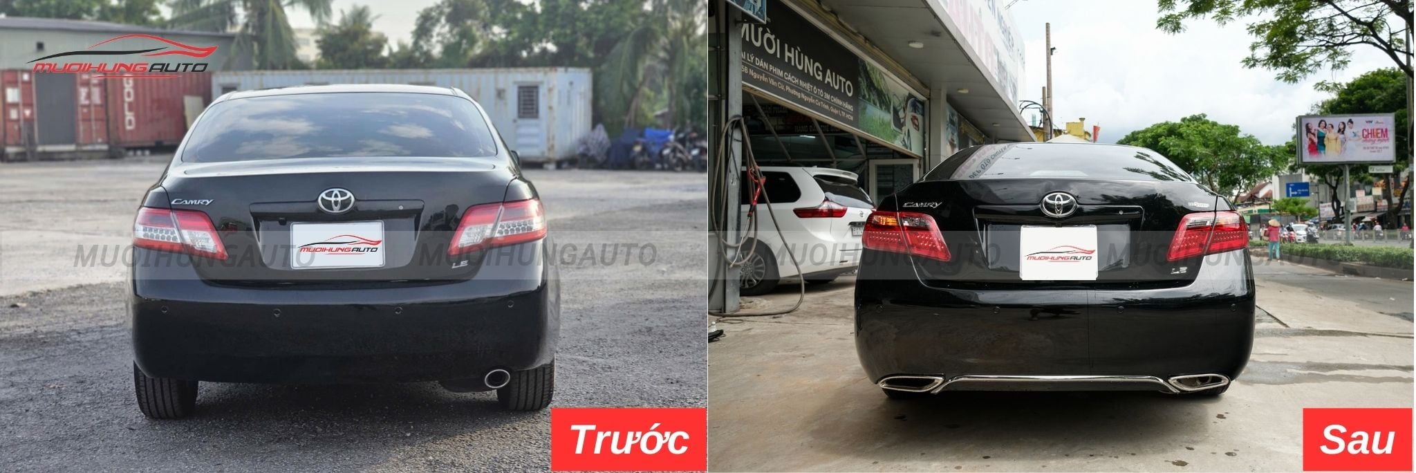 Độ lip pô Mercedes nguyên khối cho Toyota Camry 2009-2011