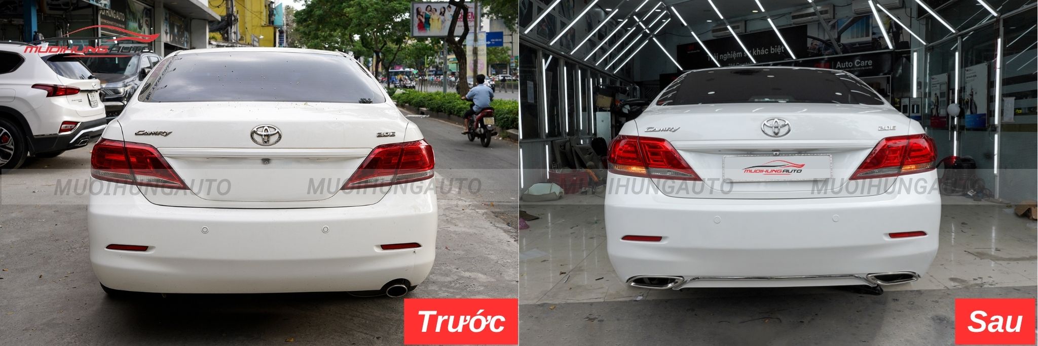 Độ lip pô Mercedes nguyên khối cho Toyota Camry 2009 - 2012