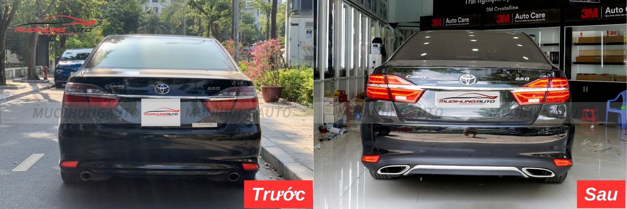 Độ lip pô Mercedes nguyên khối cho Toyota Camry 2015