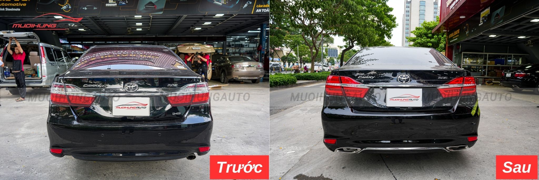 Độ lip pô Mercedes nguyên khối cho Toyota Camry 2017