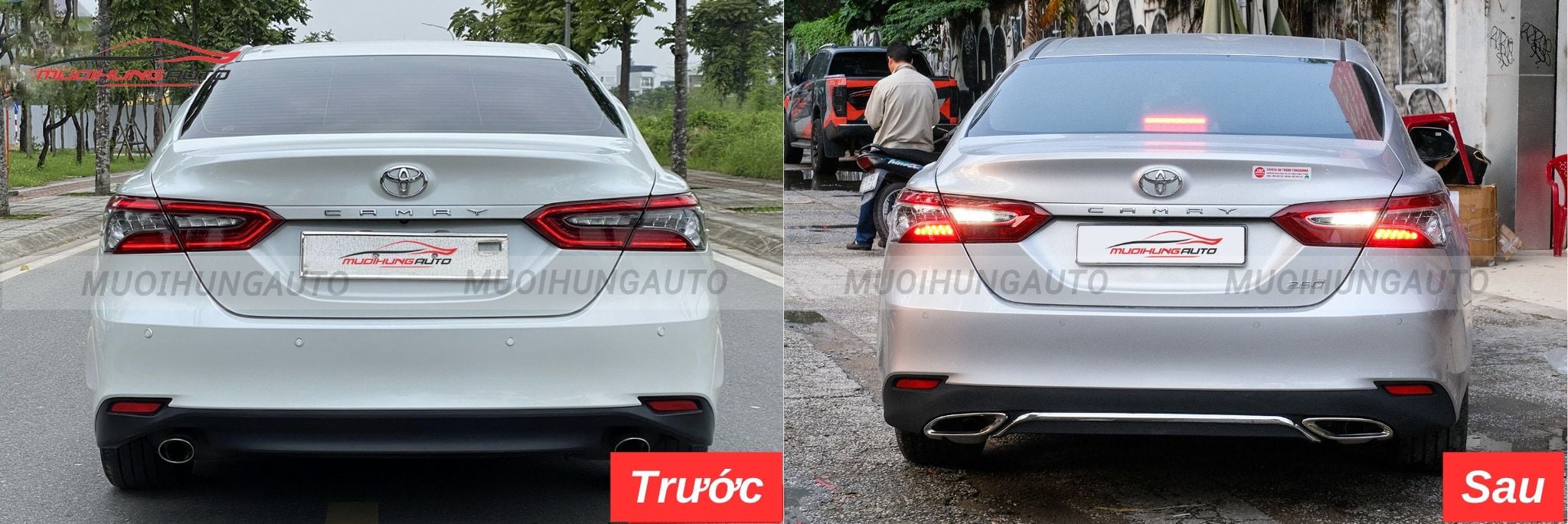 Độ lip pô Mercedes nguyên khối cho Toyota Camry 2019 - 2021