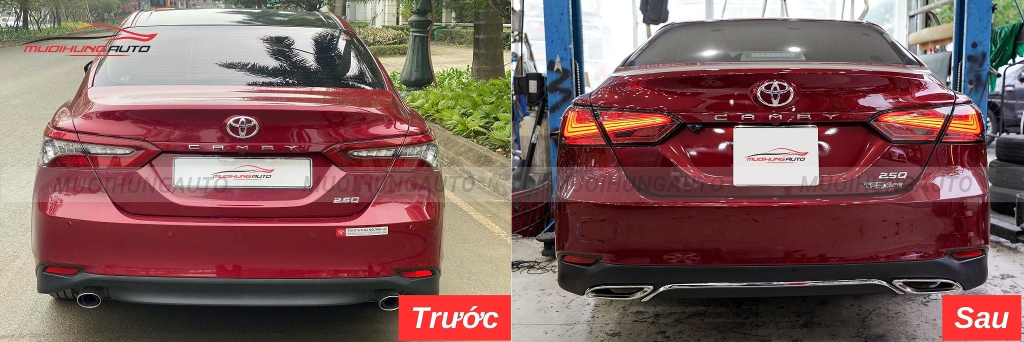 Độ lip pô Mercedes nguyên khối cho Toyota Camry 2019