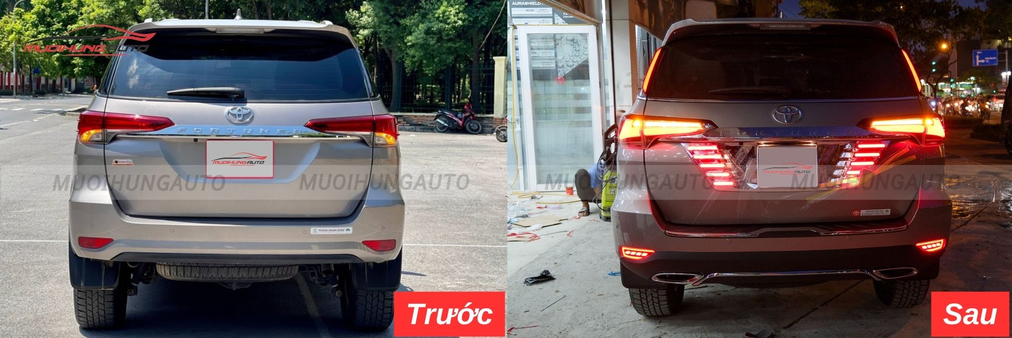 Độ lip pô Mercedes nguyên khối cho Toyota Fortuner 2019-2020