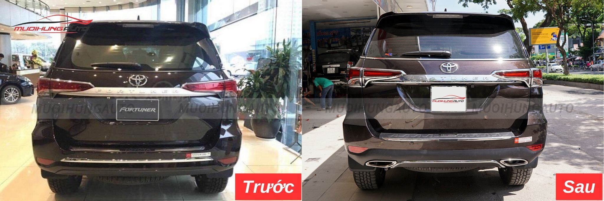 Độ lip pô Mercedes nguyên khối cho Toyota Fortuner 2019