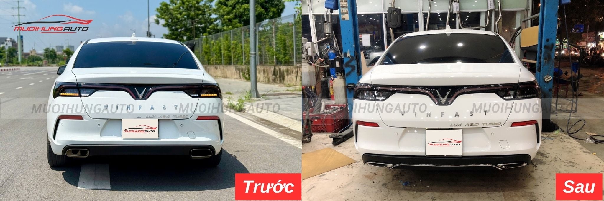 Độ lip pô Mercedes nguyên khối cho Vinfast LUX A2.0