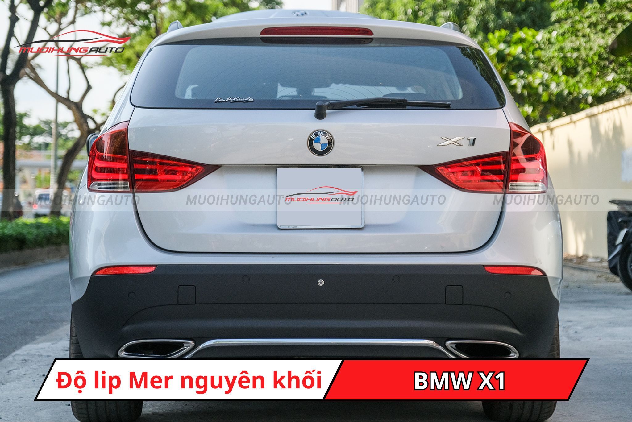 Độ lip pô Mercedes nguyên khối cho xe BMW X1