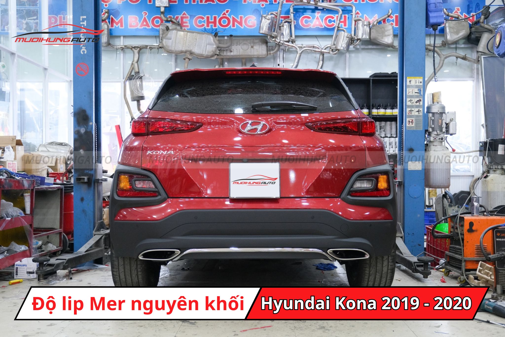 Độ lip pô Mercedes nguyên khối cho xe Hyundai Kona 2019 - 2020