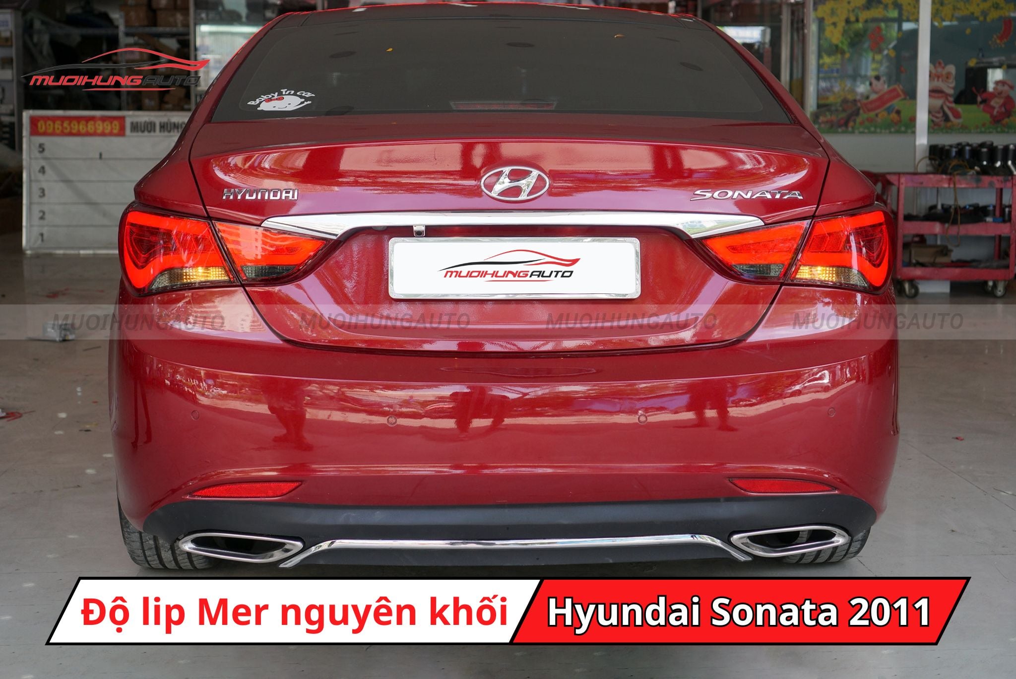 Độ lip pô Mercedes nguyên khối cho xe Hyundai Sonata 2011